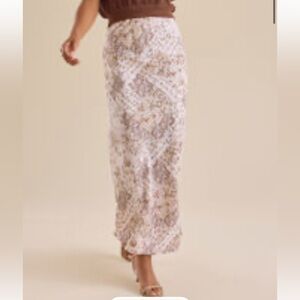 Altar'd State Brown and Cream Floral Pencil Skirt